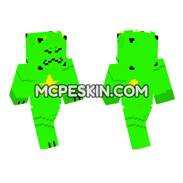 Green Blob Creature, front and back