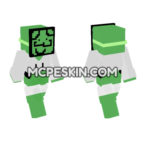Green Blob Creature Minecraft Bedrock skin, front and back