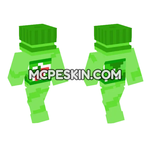 Green Bottle Skin Minecraft Bedrock skin, front and back