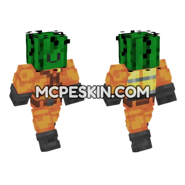 Green Cactus Skin Minecraft Bedrock skin, front and back