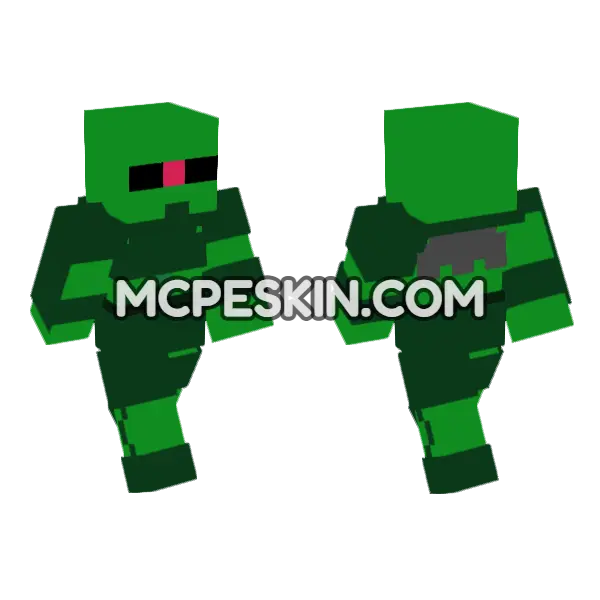 Green Dragon Skin Minecraft Bedrock skin, front and back