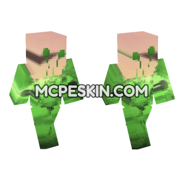 Green Frog Skin Minecraft Bedrock skin, front and back