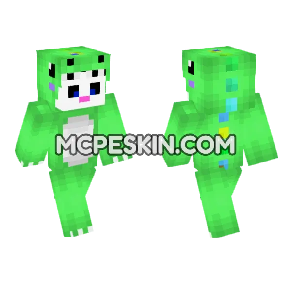 Green Froggy Minecraft Bedrock skin, front and back