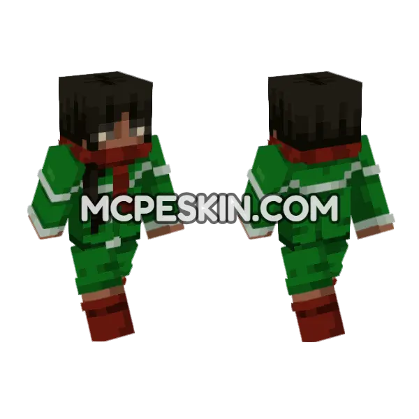 Green Girl Skin Minecraft Bedrock skin, front and back