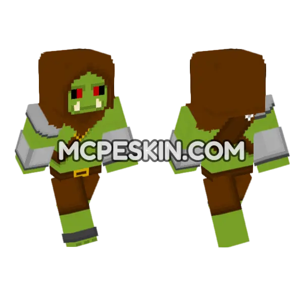 Green Goblin Archer Minecraft Bedrock skin, front and back