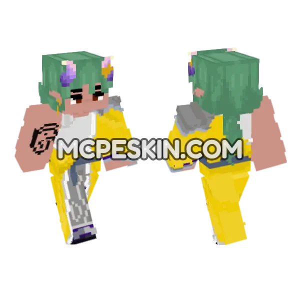Green Haired Elf, front and back