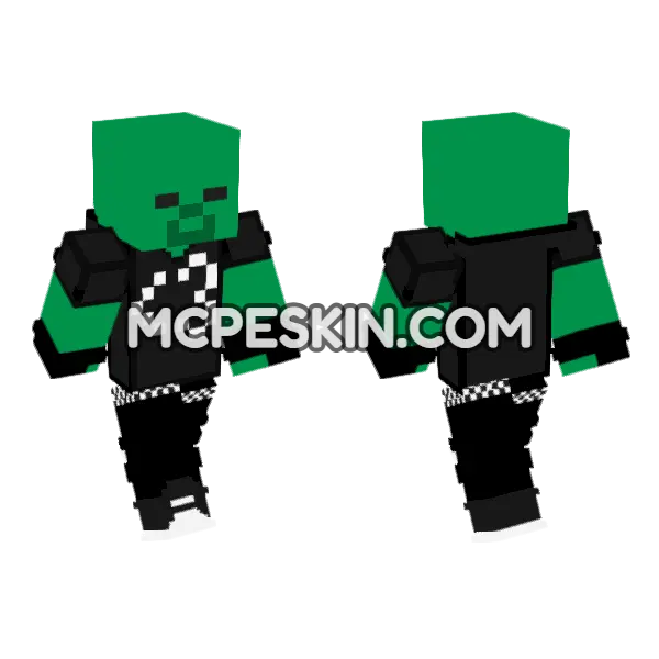 Green Hoodie Gamer, front and back