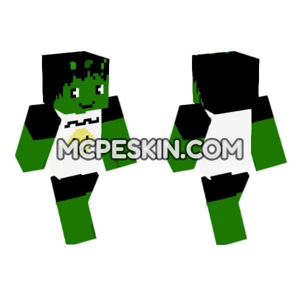Green Hulk Minecraft Bedrock skin, front and back