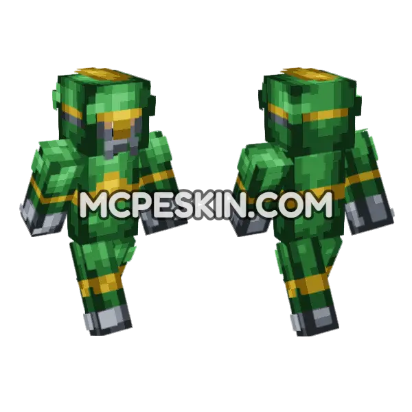 Green Knight Minecraft Bedrock skin, front and back