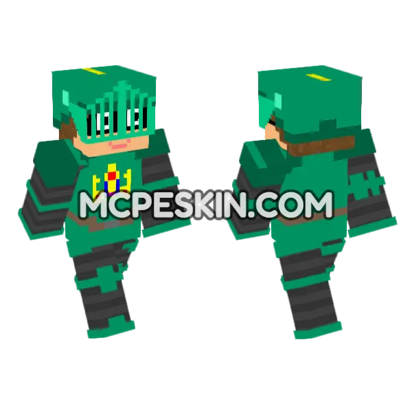 Green Knight With Mask, front and back