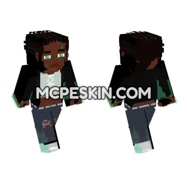 Green Lantern Sojourner Minecraft Bedrock skin, front and back