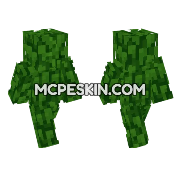 Green Leafy Skin Minecraft Bedrock skin, front and back