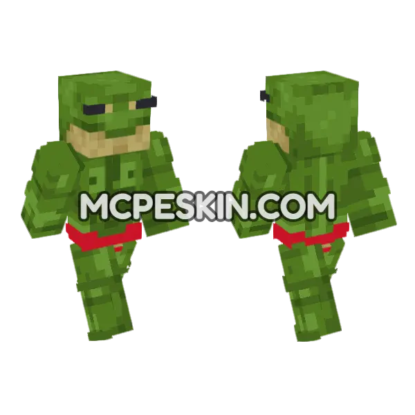 Green Monster Skin Minecraft Bedrock skin, front and back