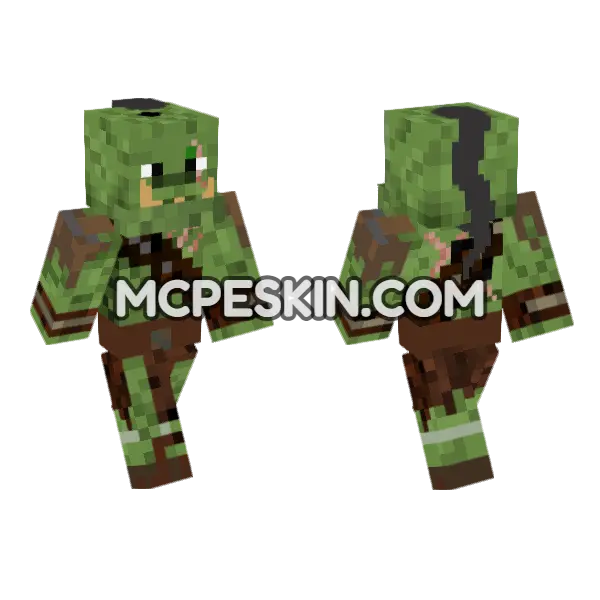 Green Orc Warrior, front and back