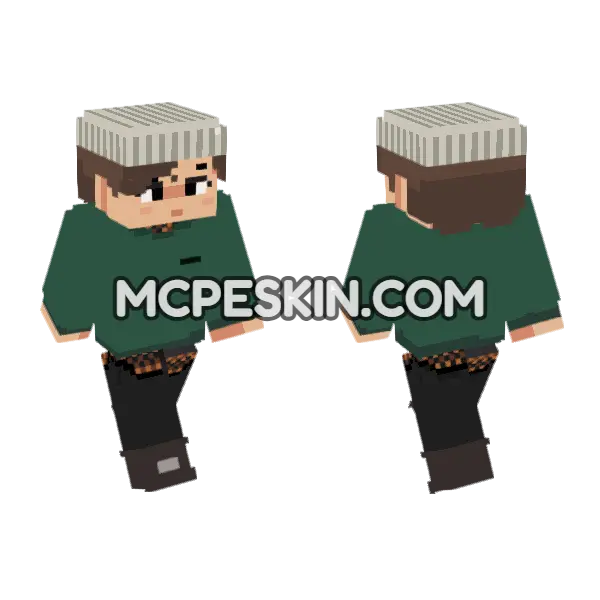 Green Overalls Farmer, front and back