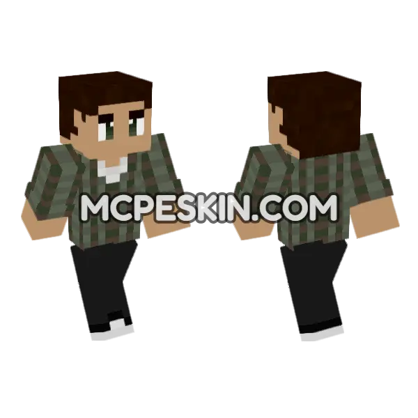 Green Plaid Shirt Outfit, front and back
