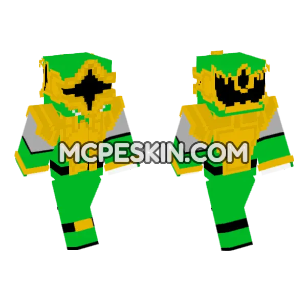 Green Ranger Shurikenger Minecraft Bedrock skin, front and back