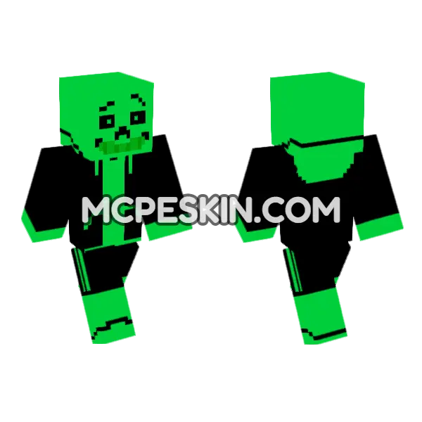 Green Skeleton Outfit, front and back