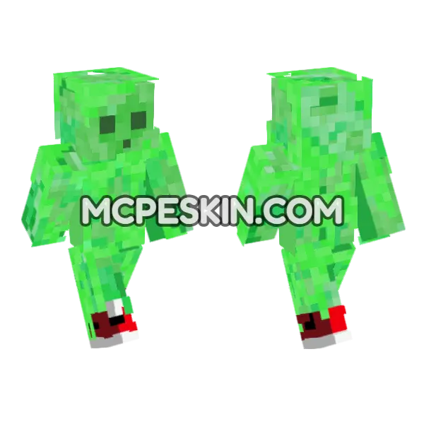 Green Slime Minecraft Bedrock skin, front and back