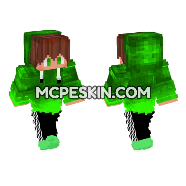 Green Sonic Skin Minecraft Bedrock skin, front and back