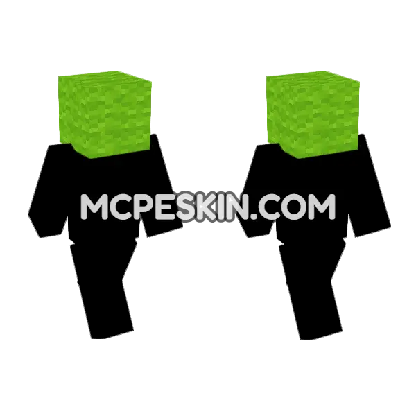Green Wool Skin Minecraft Bedrock skin, front and back