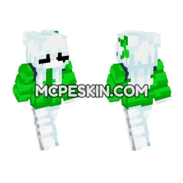 Green Zombie Skin Minecraft Bedrock skin, front and back