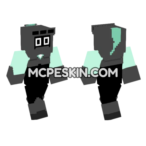 Grey and Black Hoodie Minecraft Bedrock skin, front and back