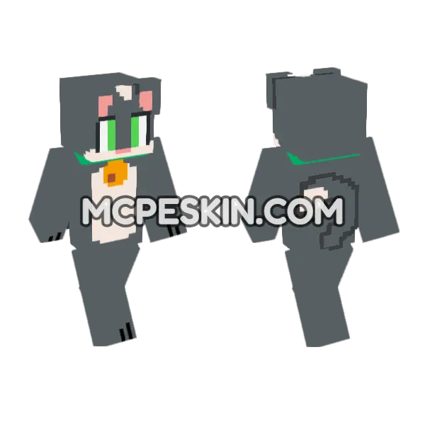Grey Cat Outfit, front and back