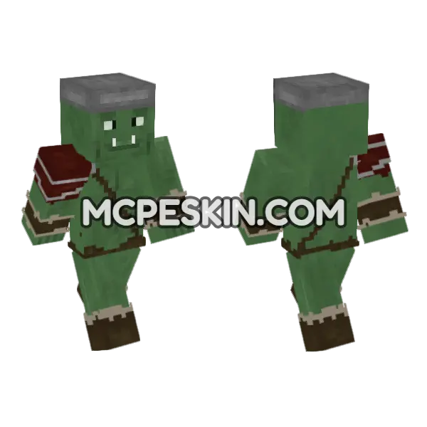 Grey Hat Orc Warrior, front and back