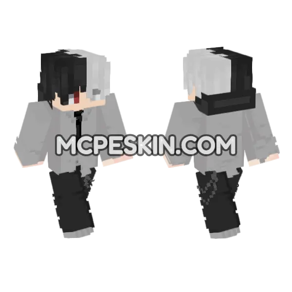 Grey Hoodie Character, front and back