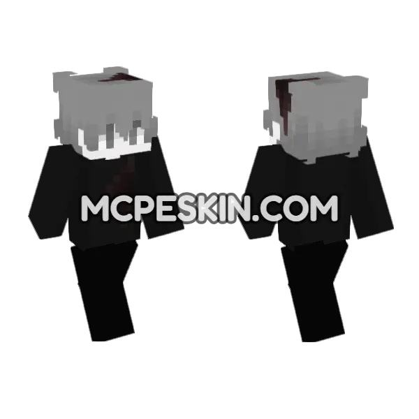 Grey Hoodie With Blood, front and back