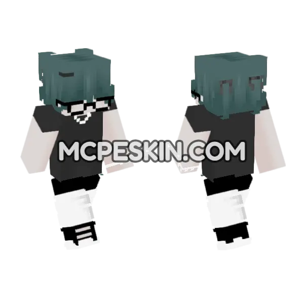 Grey School Uniform Minecraft Bedrock skin, front and back