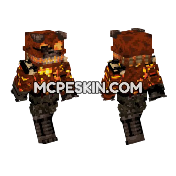 Grim Foxy Halloween Minecraft Bedrock skin, front and back