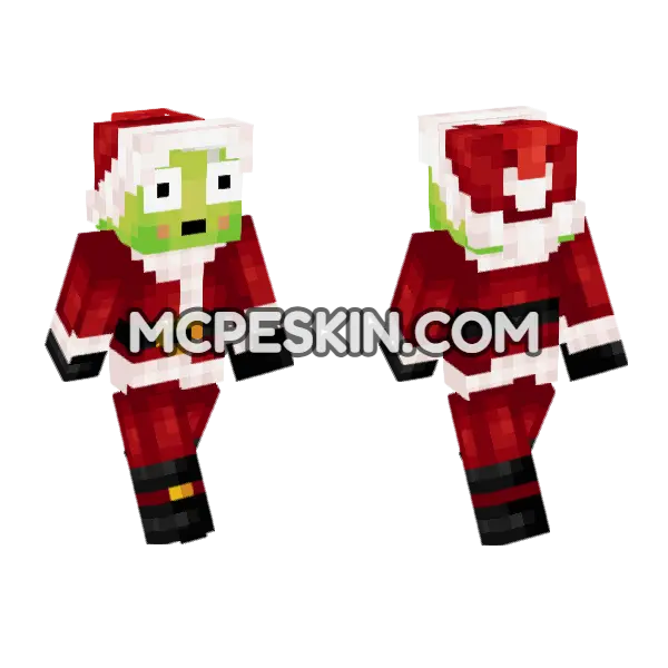 Grinch Santa Skin Minecraft Bedrock skin, front and back