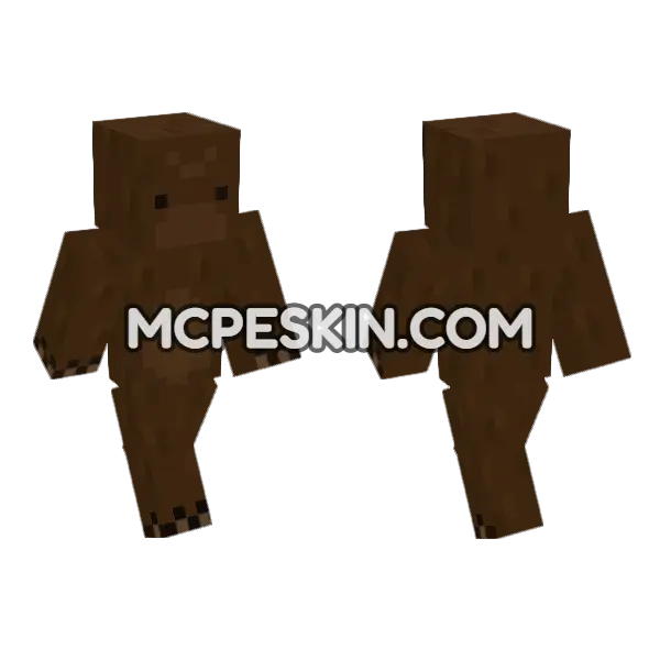 Grizzly Bear Skin Minecraft Bedrock skin, front and back