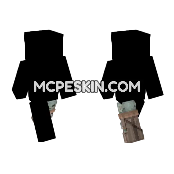 Grogu The Mandalorian Minecraft Bedrock skin, front and back