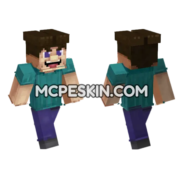Grotesque Steve Minecraft Bedrock skin, front and back