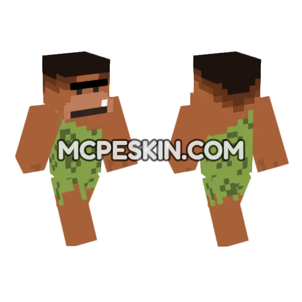 Grr Caveman Minecraft Bedrock skin, front and back