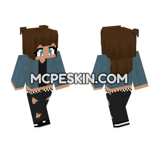 Grunge Girl 4974923 Minecraft Bedrock skin, front and back