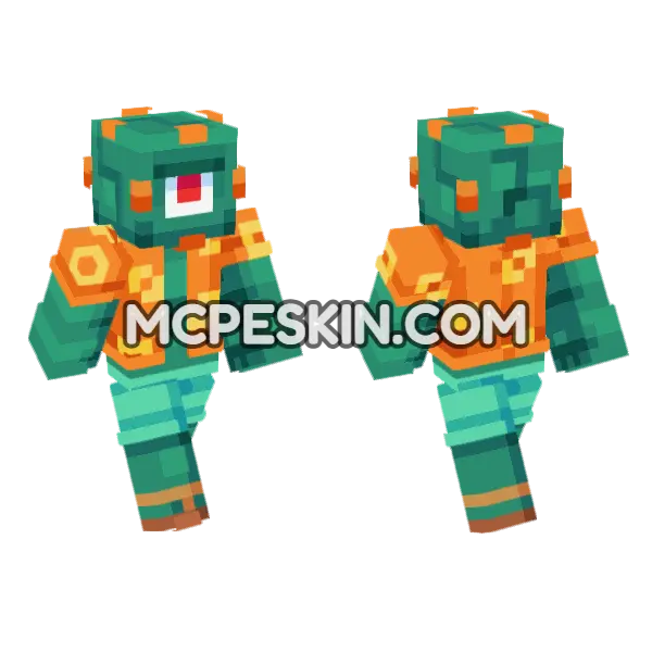 Guardian Minecraft Bedrock skin, front and back