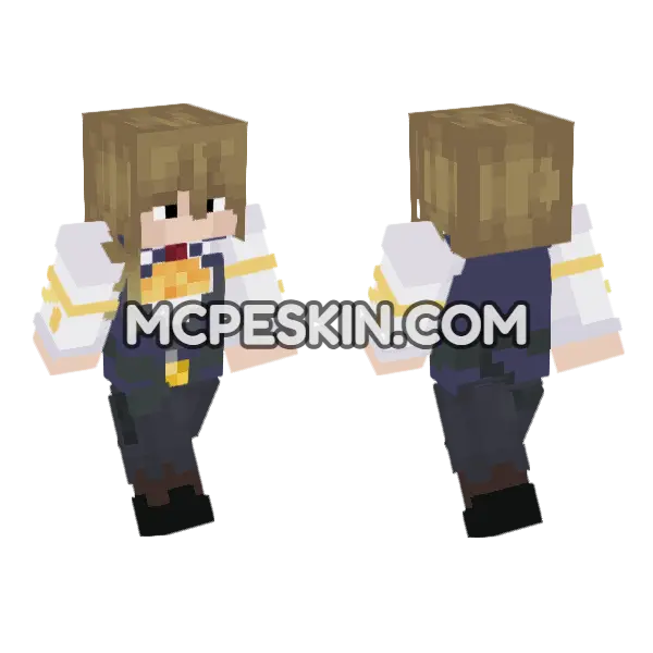 Guild Receptionist Minecraft Bedrock skin, front and back