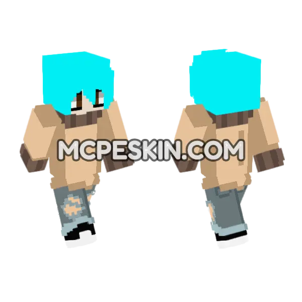 Gumball Human Awesome Minecraft Bedrock skin, front and back