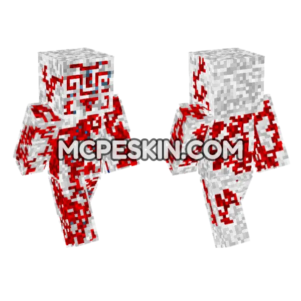 Hacked Datastream Armor Minecraft Bedrock skin, front and back