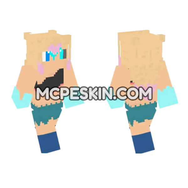 Half Monster Half Human Minecraft Bedrock skin, front and back