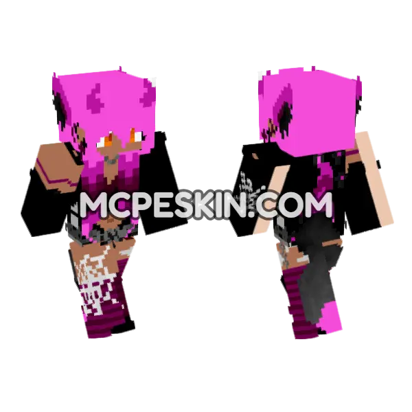Halloween Kawaii Chan Minecraft Bedrock skin, front and back