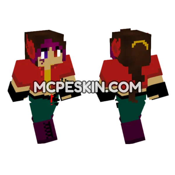 Hanaflame Red Jacket, front and back