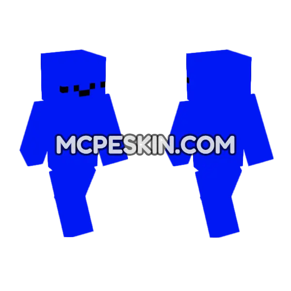 Happy Blue Blob Minecraft Bedrock skin, front and back
