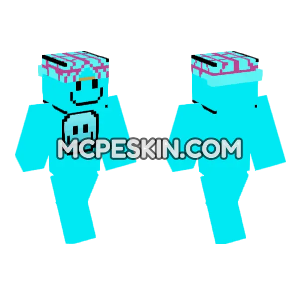 Happy Face Hoodie Minecraft Bedrock skin, front and back