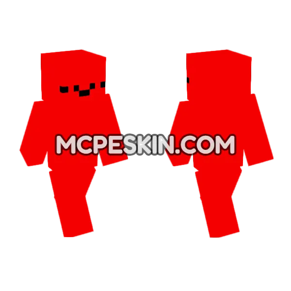 Happy2 Red Suit Minecraft Bedrock skin, front and back