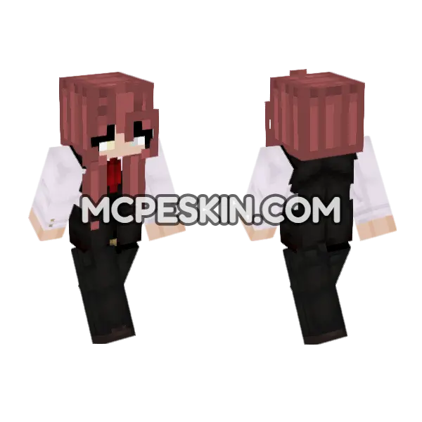 Hazel 5636582 School Uniform Minecraft Bedrock skin, front and back